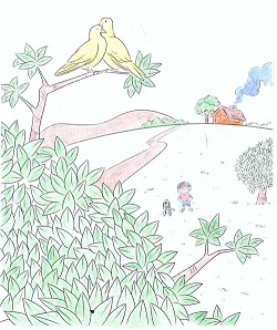 Ilustração do livro o menino que caçava pássaros - ACLEJU - Clube de Autores