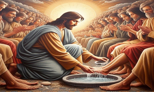 Jesus lava os pés de seus discípulos na quinta-feira Santa